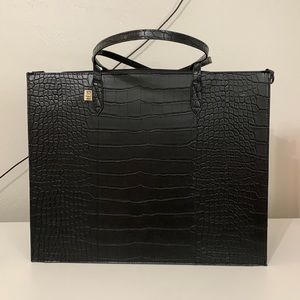 Never used brand new BEIS black crocodile work tote